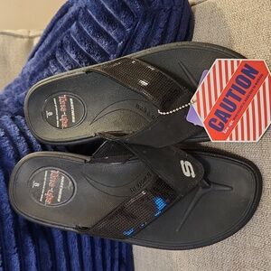 Skechers Tone-Ups Black Sandals Women’s Size 8 Comfort Walking Toning Shoes